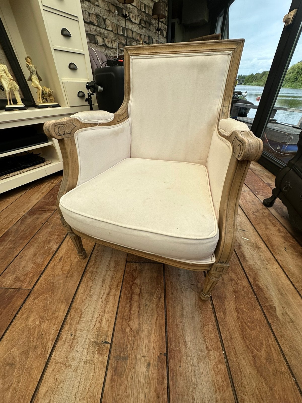 Riviera Maison fauteuil, Ophalen, Minder dan 75 cm, Zo goed als nieuw, 50 tot 75 cm