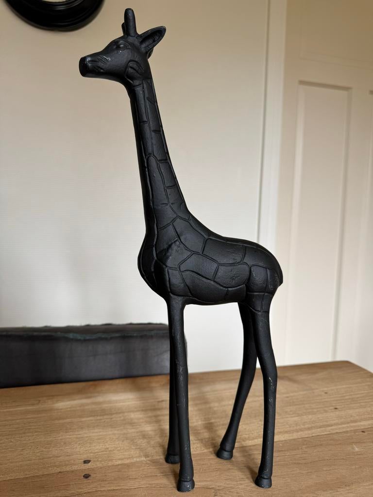 Zwarte Giraffe Beeld - Modern Decoratief Object, Huis en Inrichting, Woonaccessoires | Overige, Zo goed als nieuw, Overige materialen