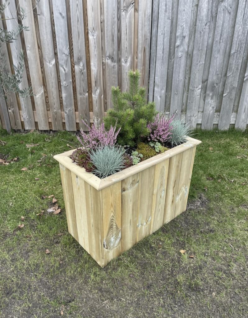 Houttan Plantenbak – 85 45 60 cm | verhoogde bodem, Tuin en Terras, Bloembakken en Plantenbakken, Ophalen, Nieuw, Balkon, 60 tot 100 cm