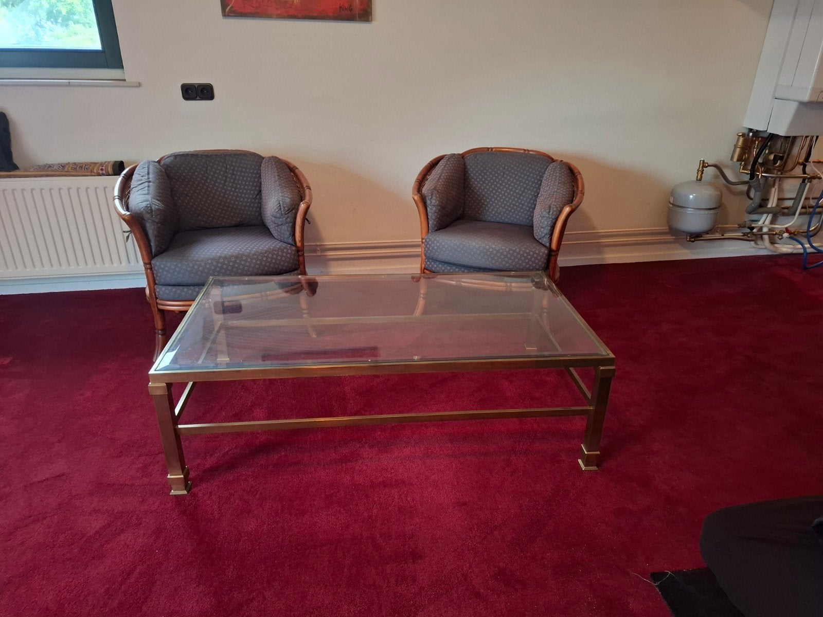 Set van 2 rotan fauteuils met salontafel, Ophalen