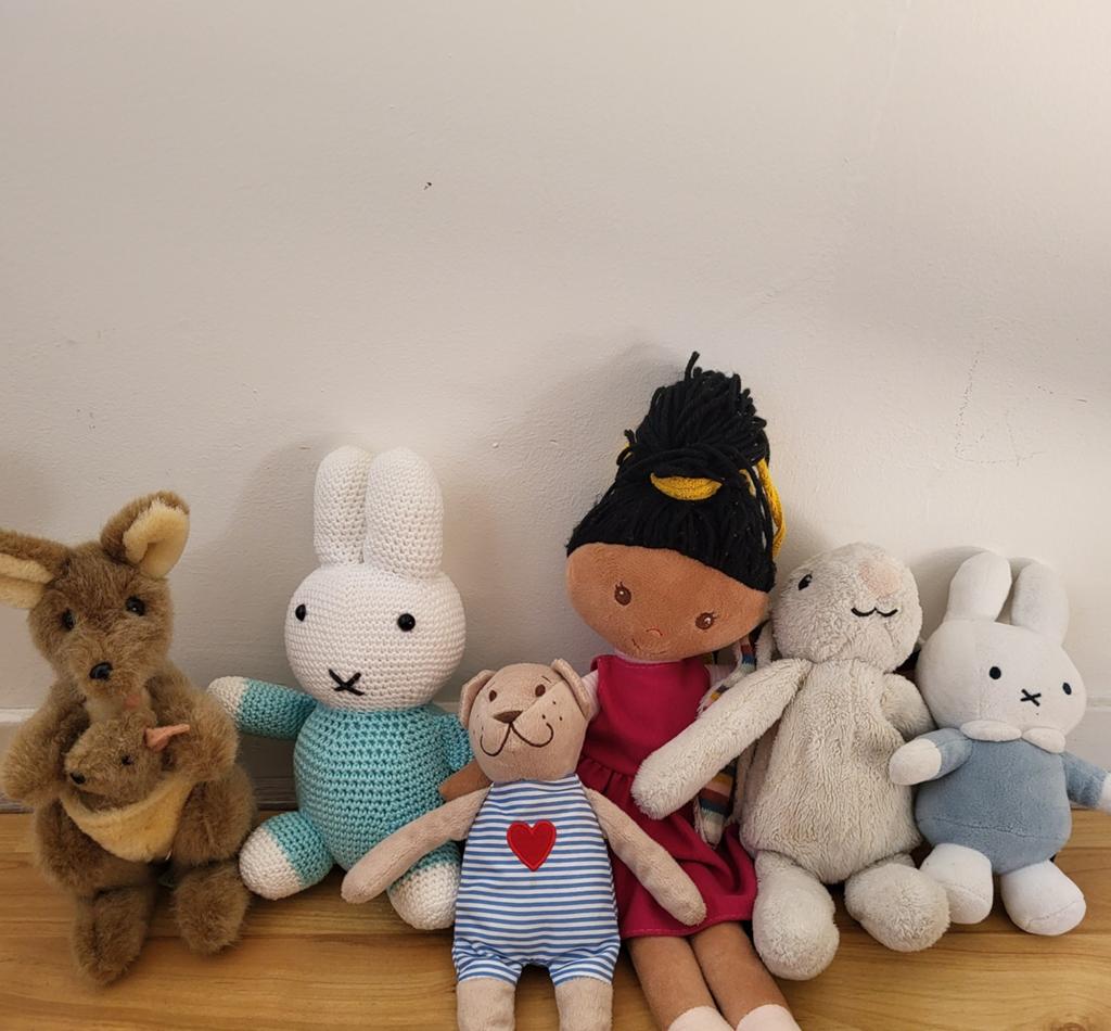 Diverse knuffels: Kangoeroe, Nijntje, Beer, Pop, Konijn, Gebruikt, Overige merken, Konijn, Nijntje