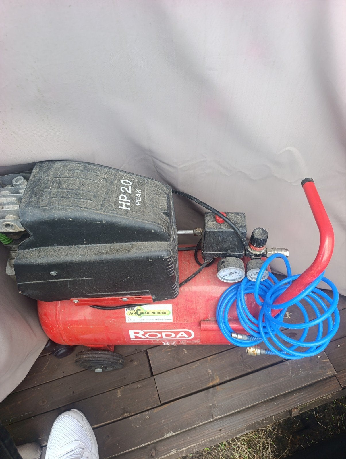 RODA Compressor HP 2.0 Peak - Gebruikt, Doe-het-zelf en Verbouw, Compressors, 100 liter of meer, Ophalen of Verzenden, Gebruikt