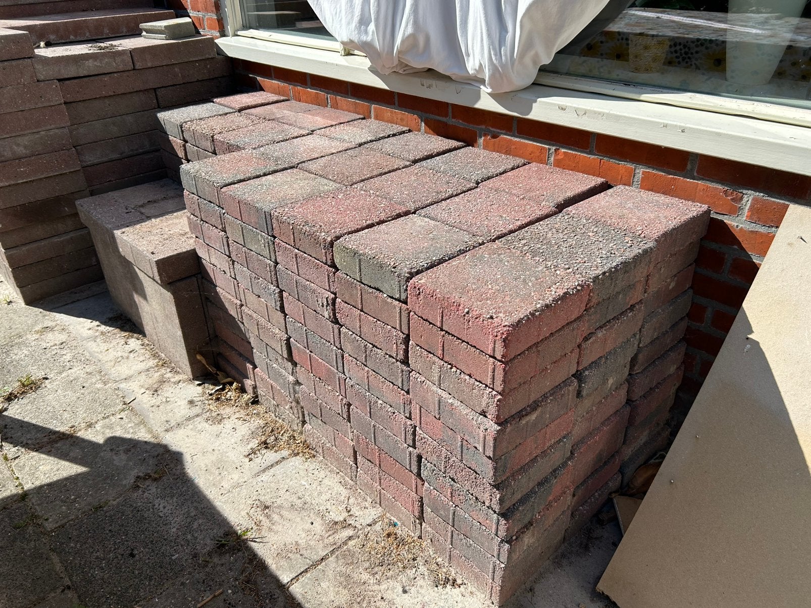 GRATIS mooie stoeptegels voor terras, Tuin en Terras, Ophalen, Zo goed als nieuw, Beton, Terrastegels