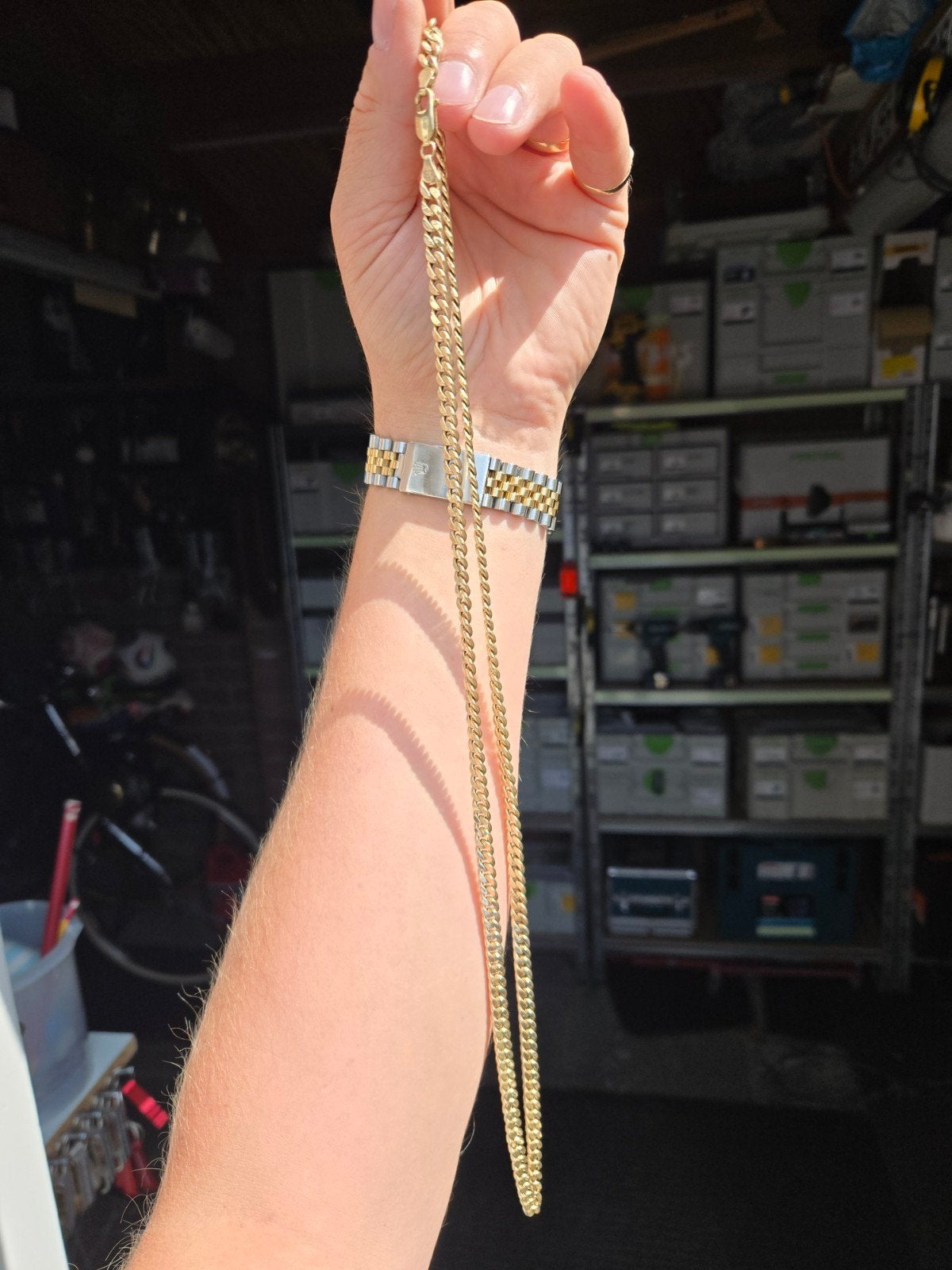 Gouden ketting 17.6 gram - 75 cm lang ,6mm, Ophalen of Verzenden, Zo goed als nieuw, Goud, Goud