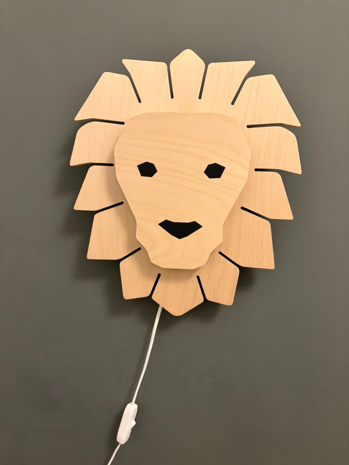 Toddie wandlamp hout leeuw, Ophalen of Verzenden, Zo goed als nieuw, Wanddecoratie
