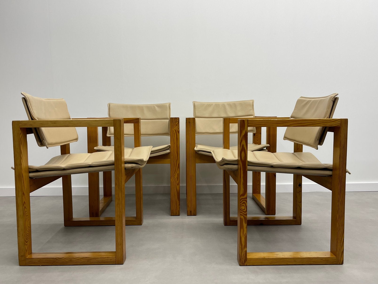 Vintage Kubus stoelen Ate Van Apeldoorn, jaren 70, set van 4, Huis en Inrichting, Stoelen, Ophalen, Bruin, Vintage, Zo goed als nieuw