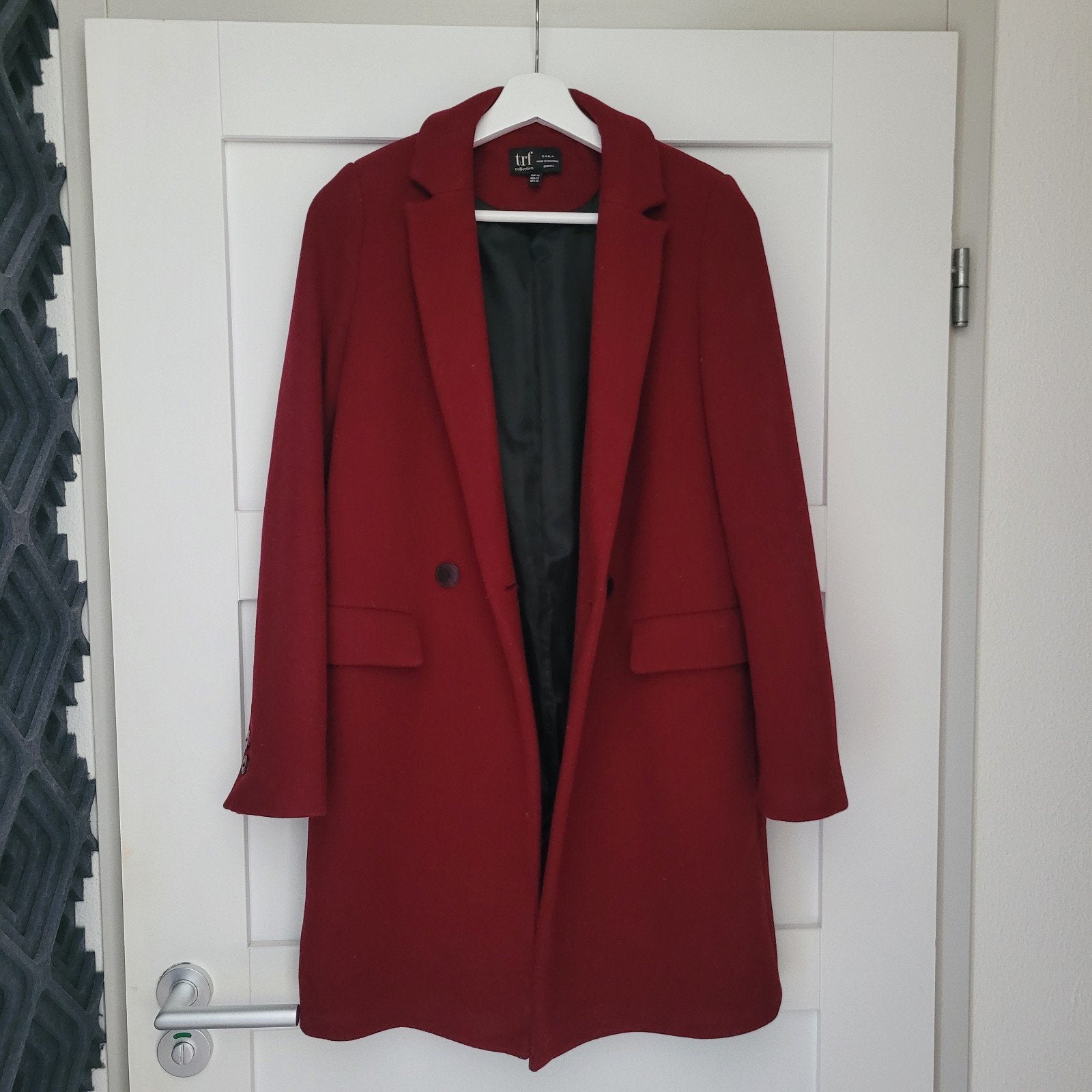 Zara TRF Rode Lange Jas Maat XS, Ophalen of Verzenden, Zo goed als nieuw, Maat 34 (XS) of kleiner, Zara TRF