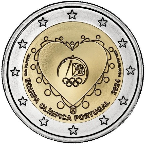 De Speciale 2 Euro PORTUGAL 2024 "Olympische Spelen" unc., Postzegels en Munten, Ophalen of Verzenden, Portugal, 2 euro