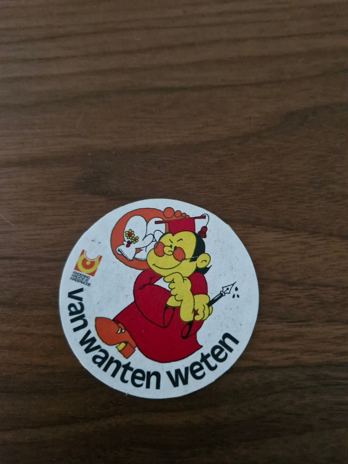 11858 Vintage Sticker 'Van Wanten Weten' - Kinderkleding Rec, Ophalen of Verzenden, Gebruikt