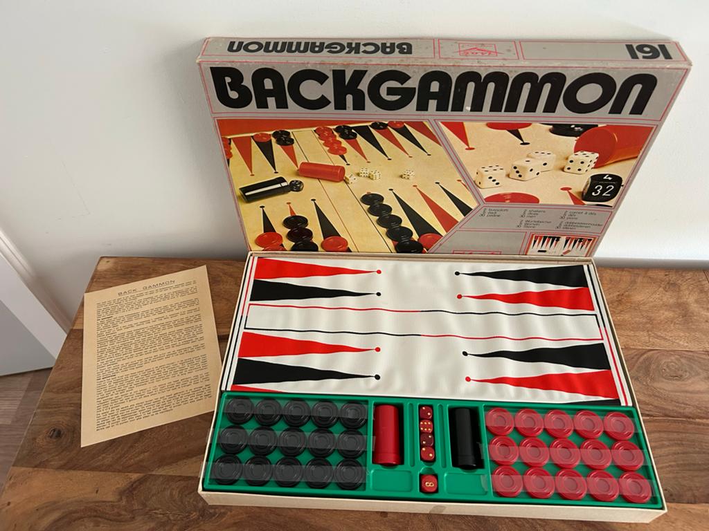 Vintage Backgammon Spel, Een of twee spelers, Ophalen of Verzenden, Zo goed als nieuw
