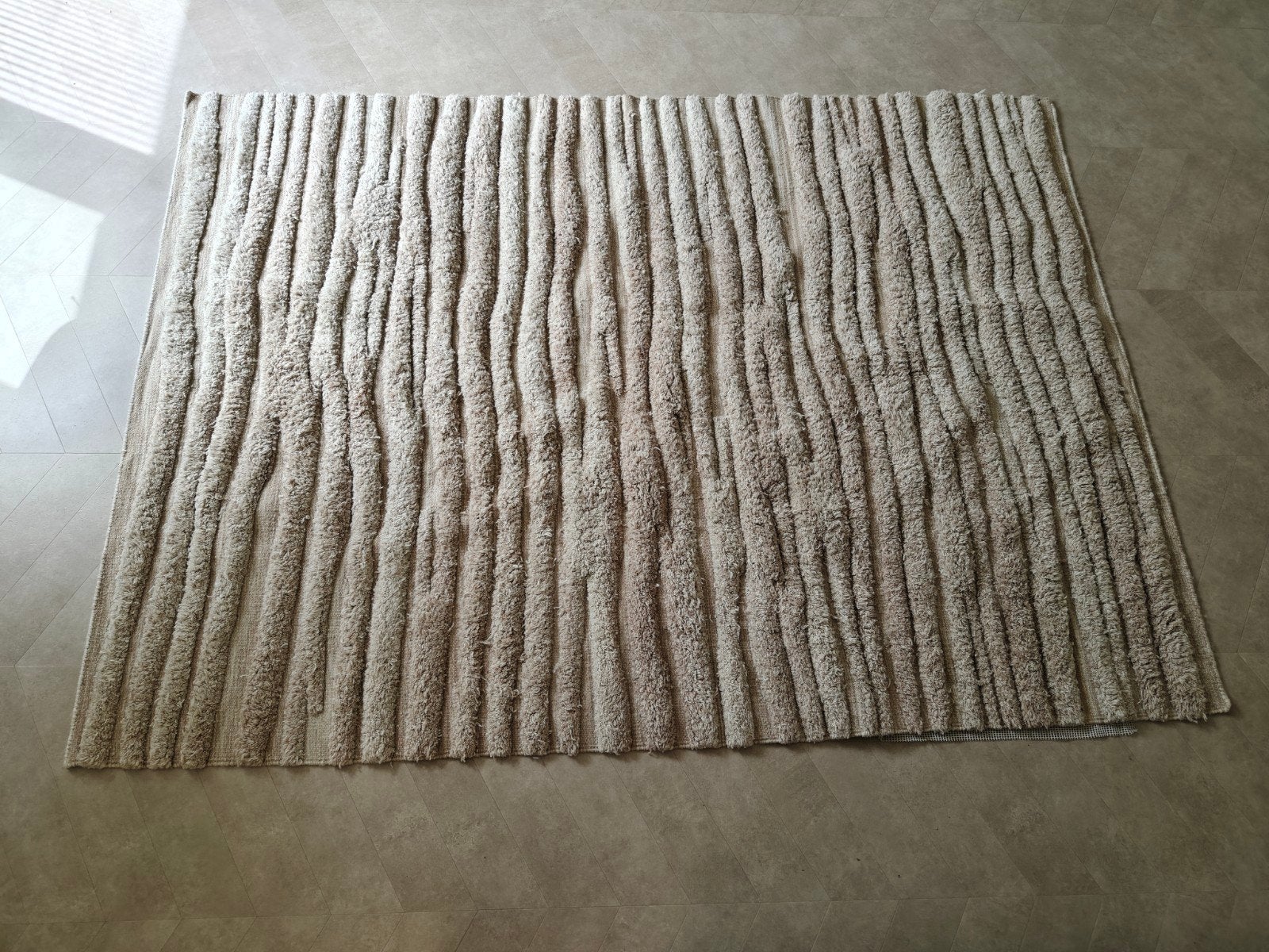 Ikea BANKKONTOR vloerkleed 170x240 cm, 100% wol, Huis en Inrichting, Stoffering | Tapijten en Kleden, Ophalen, Crème, Modern, Scandinavisch