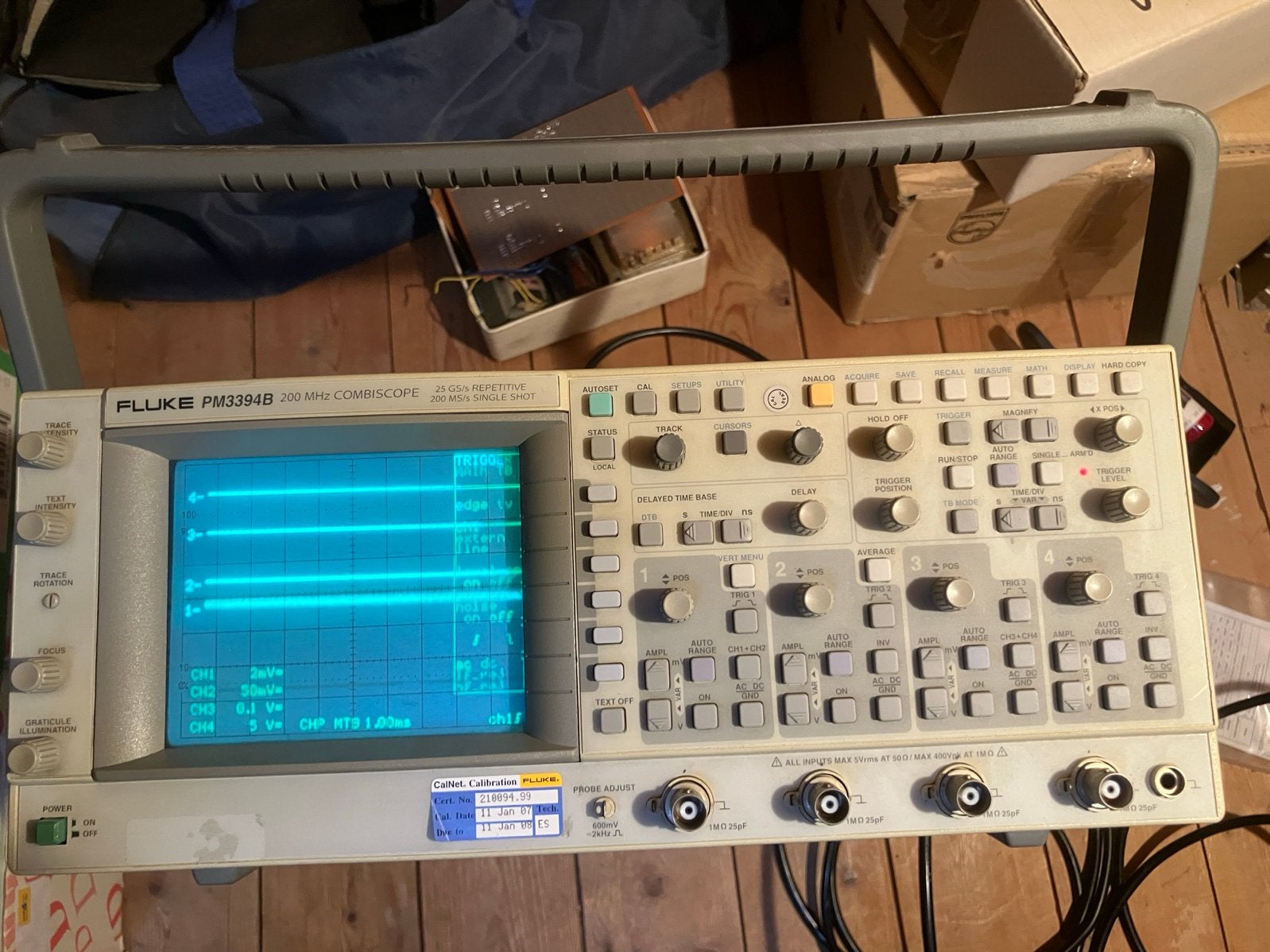 Fluke PM3394B 200 MHz Digitale Oscilloscope, Ophalen, Gebruikt