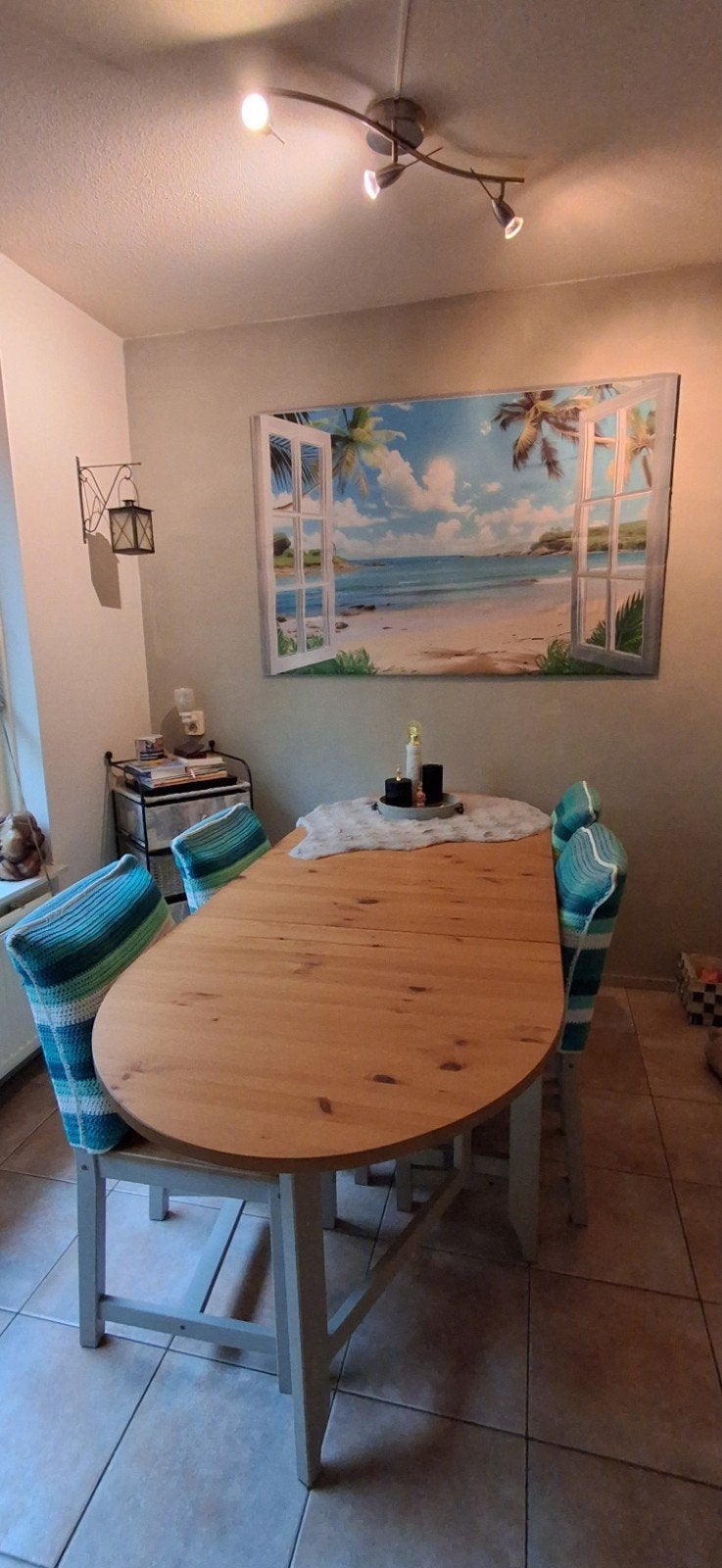 Eetkamertafel met 4 stoelen - Uitschuifbaar, Huis en Inrichting, Tafels | Eettafels, Ophalen, Gebruikt, Modern, Scandinavisch