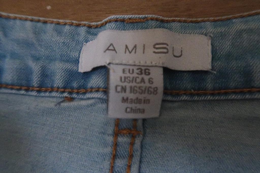 amisu lichtblauw spijkerrokje 36, Blauw, Ophalen of Verzenden, Zo goed als nieuw, Maat 36 (S)