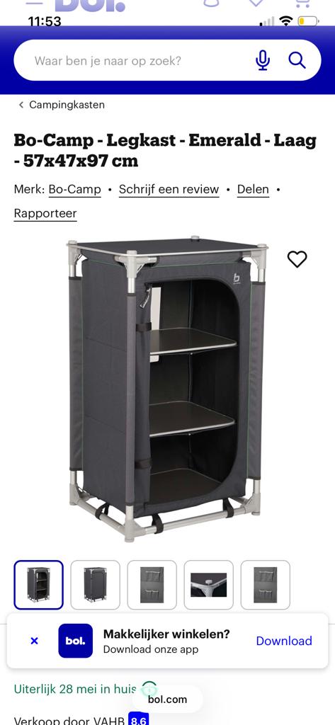 Bo-Camp Legkast Laag - Campingkast, Ophalen, Gebruikt