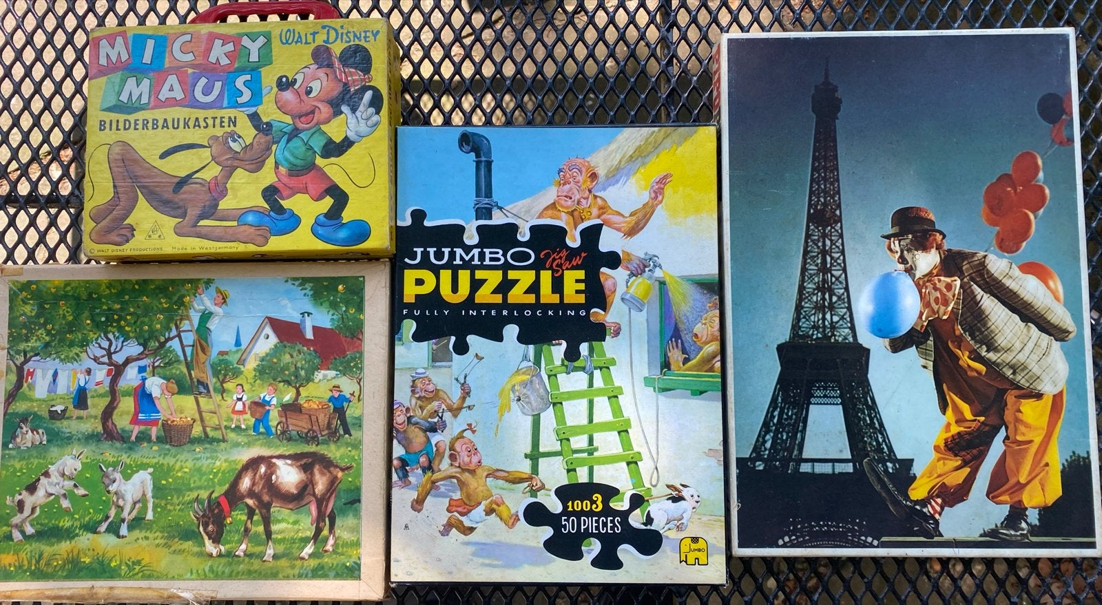 Vintage Puzzel Set: Jumbo, Micky Maus, Boerderij, Clown, Kinderen en Baby's, Speelgoed | Kinderpuzzels, Gebruikt, 6 jaar of ouder