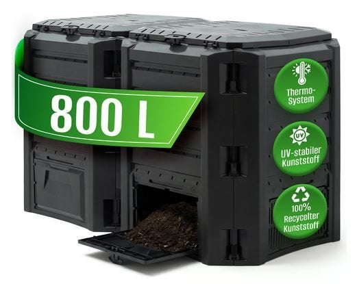 Compostbak composteervat 800 L zwart compost GRATIS BEZORGD!, Verzenden, Compostbak