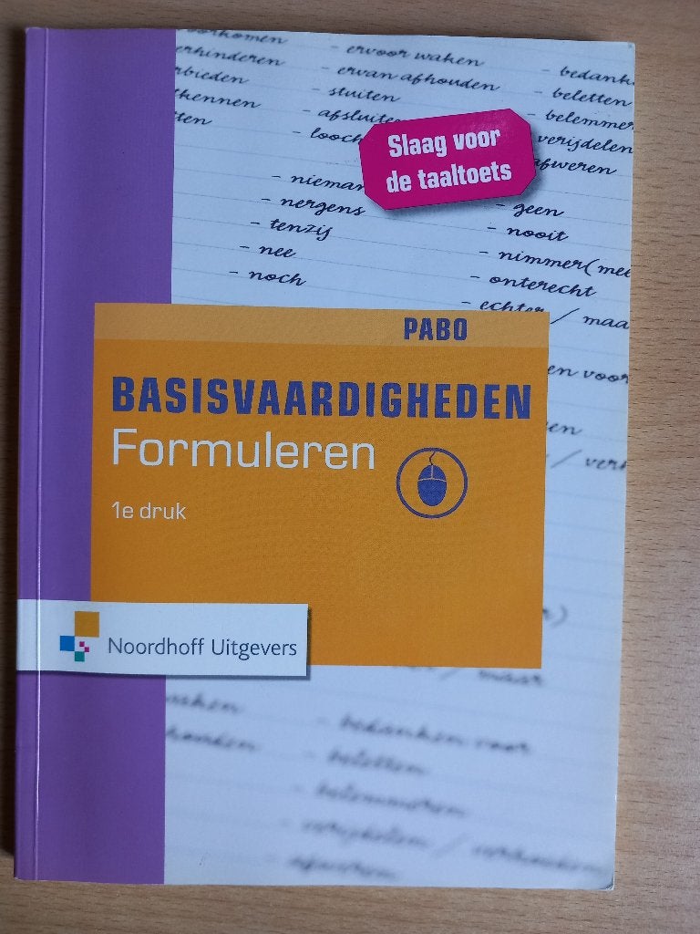 PABO Basisvaardigheden Formuleren 1e druk met cd, Zo goed als nieuw, Noordhoff Uitgevers, Alpha, HBO