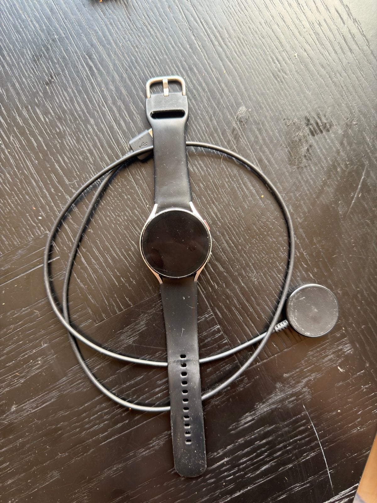 Samsung Galaxy Watch 4 (44mm) Zwart, Sieraden, Tassen en Uiterlijk, Ophalen, Gebruikt, Hartslag, Zwart
