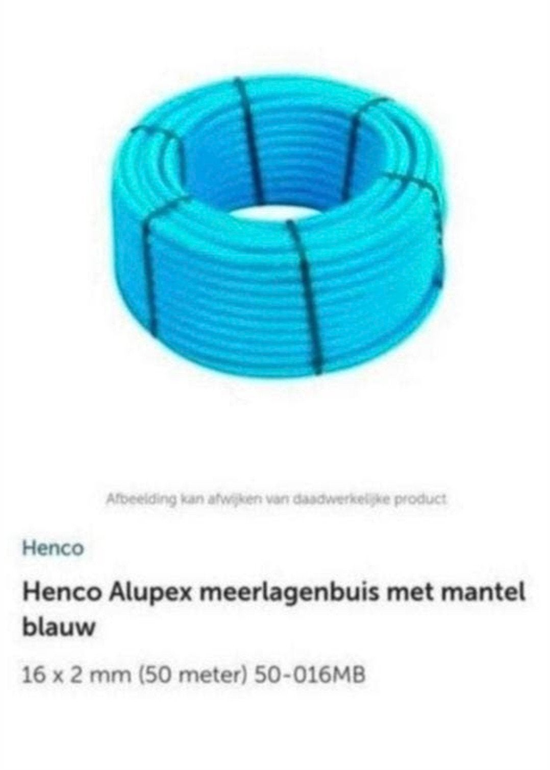 HENCO 16 X 2 ROOD / BLAUW 50 METER, Ophalen, Overige materialen, 6 meter of meer, Overige typen