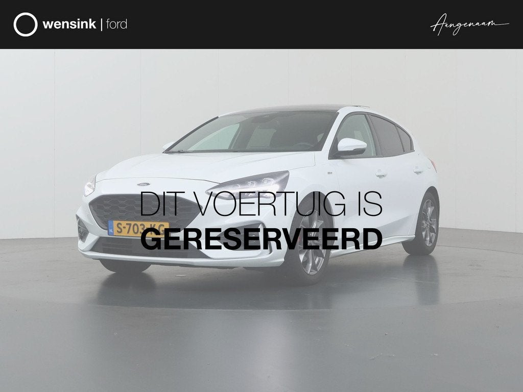 Ford Focus 1.0 EcoBoost St Line | Trekhaak | Panoramadak | W, Auto's, Ford, Gebruikt, Wit, Bedrijf, 3 cilinders