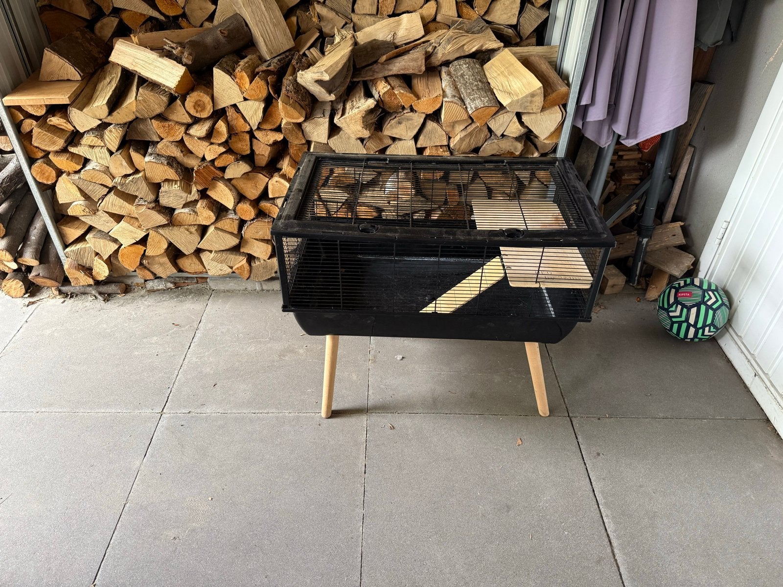 knaagdierkooi zwart  (78 x 48 x 64,5 cm) – op houten poten, Kooi, Cavia, Ophalen, Minder dan 60 cm