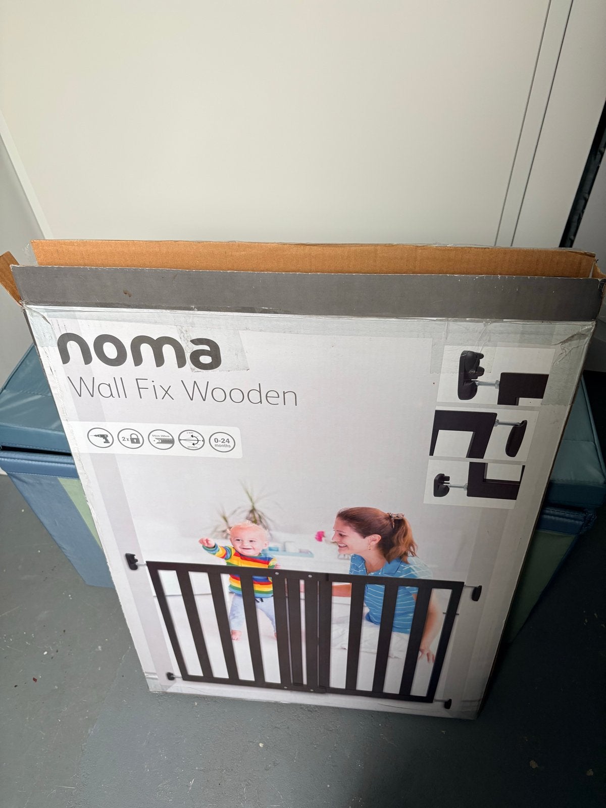 Noma Wall Fix Wooden Veiligheidshekje - Zwart, Ophalen, Gebruikt, Schroefhekje, Hout