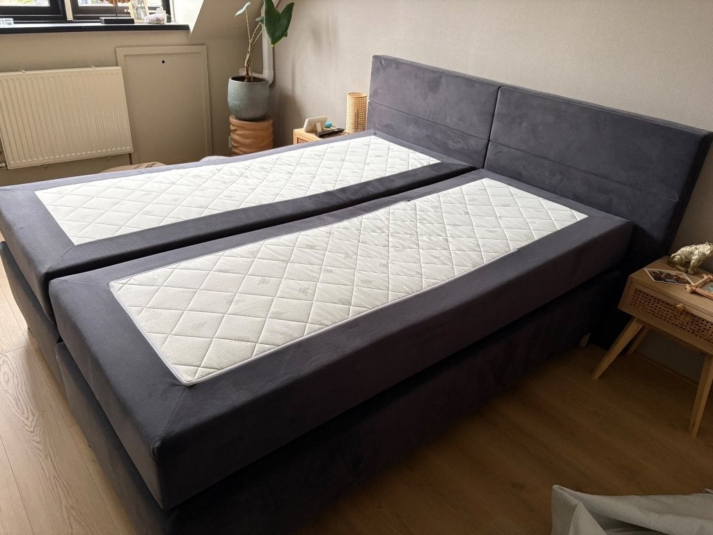 Beter Bed, Boxspring 160x200cm, Antraciet incl. matras, Ophalen, Gebruikt, Tweepersoons, 200 cm