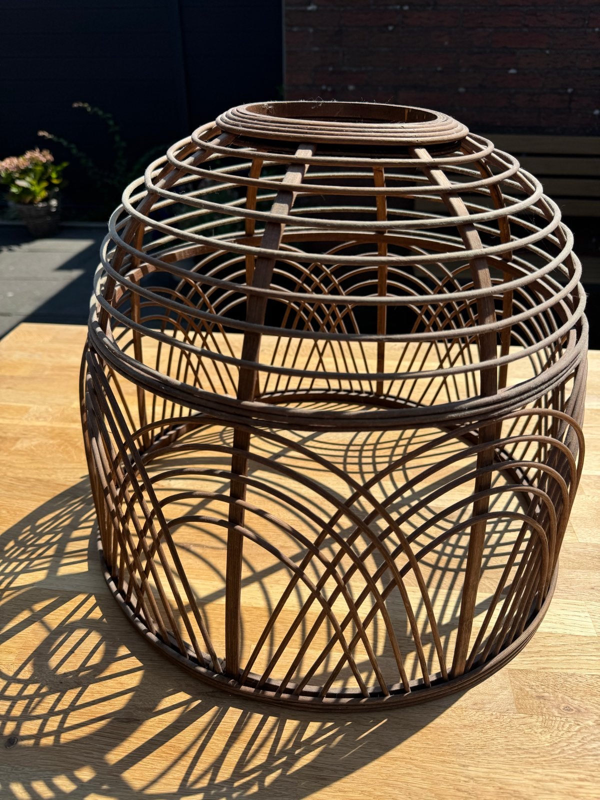 Rotan lampenkap, naturel, rond, Gebruikt, Bruin, Natuurlijk materiaal, Rond