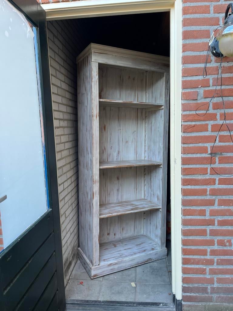 Vintage houten kast met planken - Brocante stijl, Ophalen, Met plank(en), Gebruikt, 50 tot 100 cm