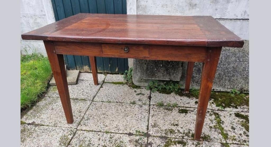 Houten eettafel/werktafel met lade - 130x80x78cm, Ophalen
