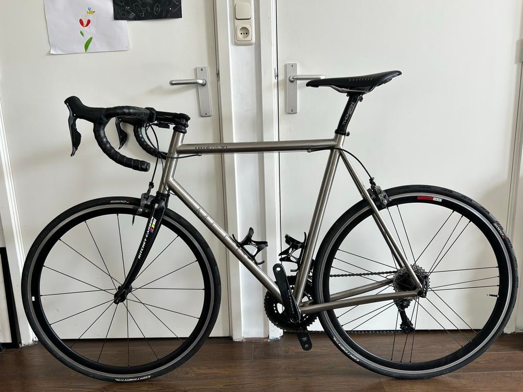 Titanium Racefiets met Shimano Ultegra Di2 en Ritchey Carbon, Fietsen en Brommers, Fietsen | Racefietsen, 28 inch, Gebruikt, Heren