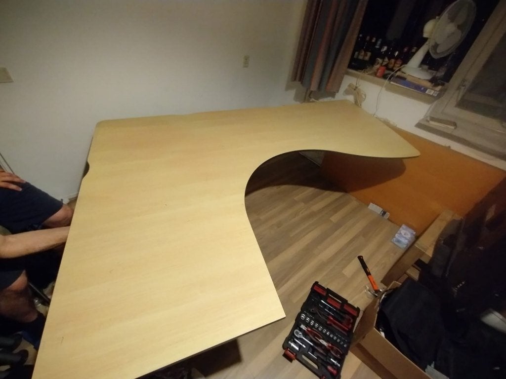 Groot hoekbureau, Huis en Inrichting, Bureaus, Ophalen, Zwart, 153 cm, In hoogte verstelbaar