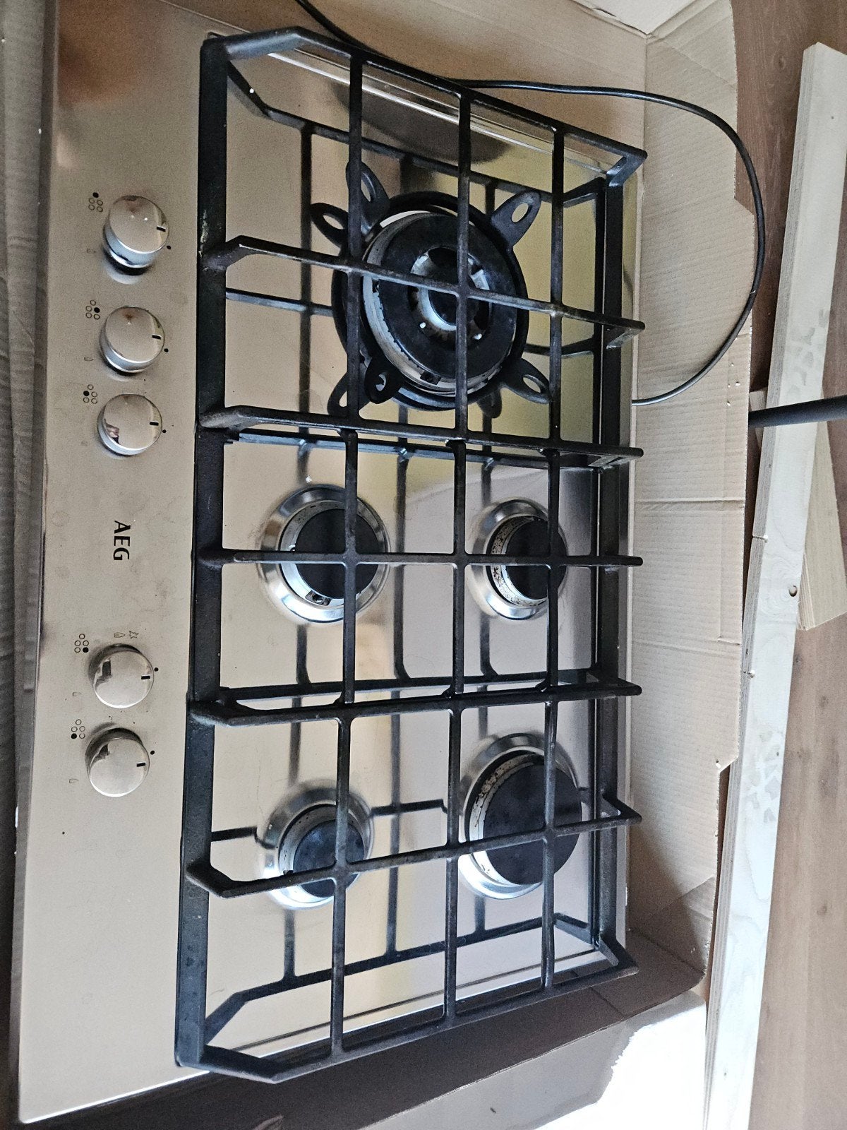 gas inbouwkookplaat met 5 pitten, inclusief wokbrander, Ophalen, Gebruikt, Inbouw, Gas