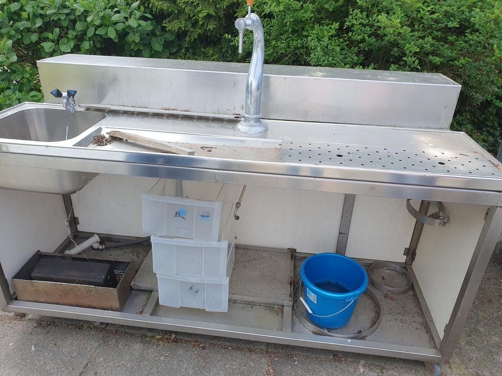 Professionele RVS Biertap met Spoelbak en Afvoer, Ophalen of Verzenden, Gebruikt, Overige typen