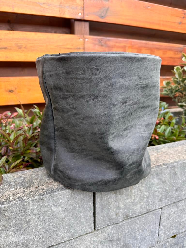 Bloempot zwart leren look - 27 cm, Tuin en Terras, Bloempotten, Ophalen, Overige materialen, Rond, Binnen