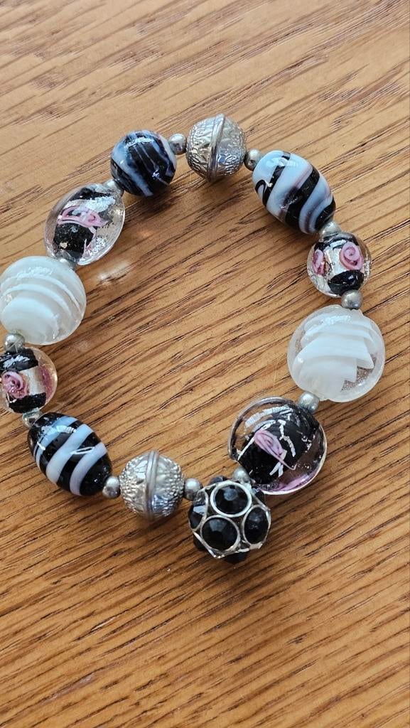 Vintage Stretch Armband, Handgeblazen Glaskralen Murano, Ophalen of Verzenden, Zo goed als nieuw, Overige materialen