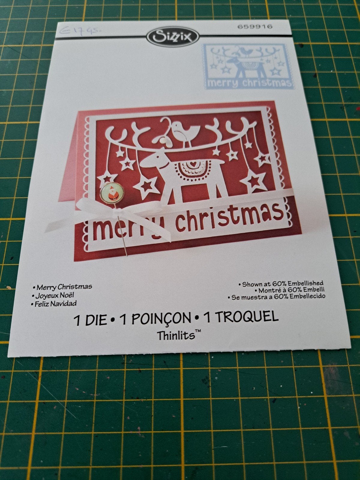 Nieuwe Sizzix Thinlits snijmal - Merry Christmas rendier, Ophalen of Verzenden