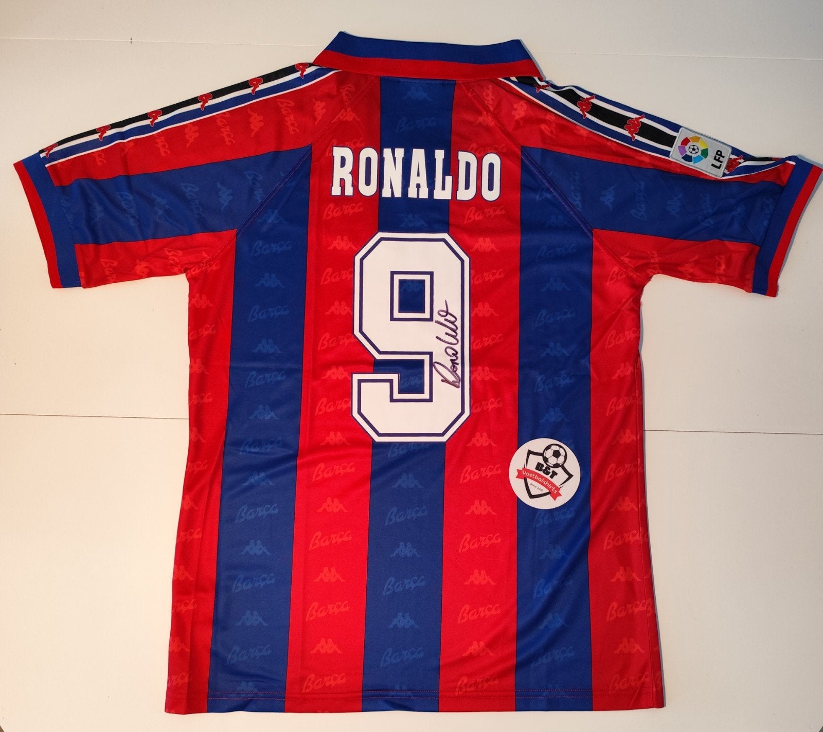 Gesigneerd Ronaldo Lima FC Barcelona Thuisshirt, Gebruikt, Shirt, Verzenden, .