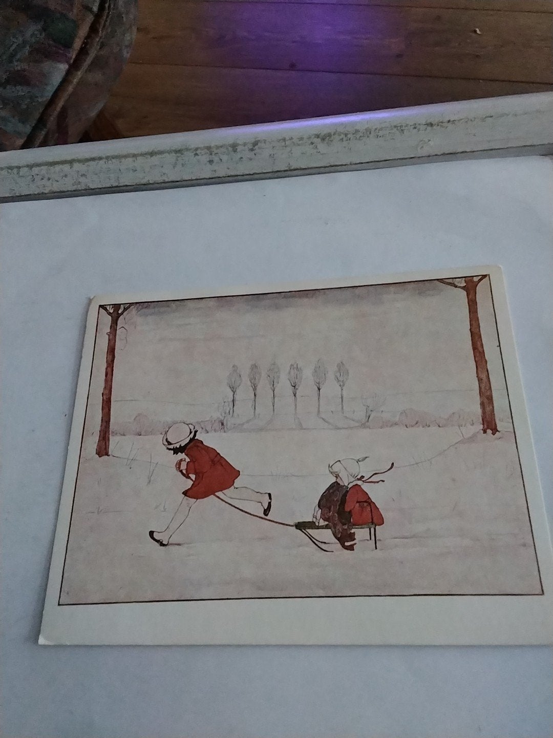 Vintage kaart: Kinderen in de Sneeuw (1975) RIe Cramer, Ophalen of Verzenden