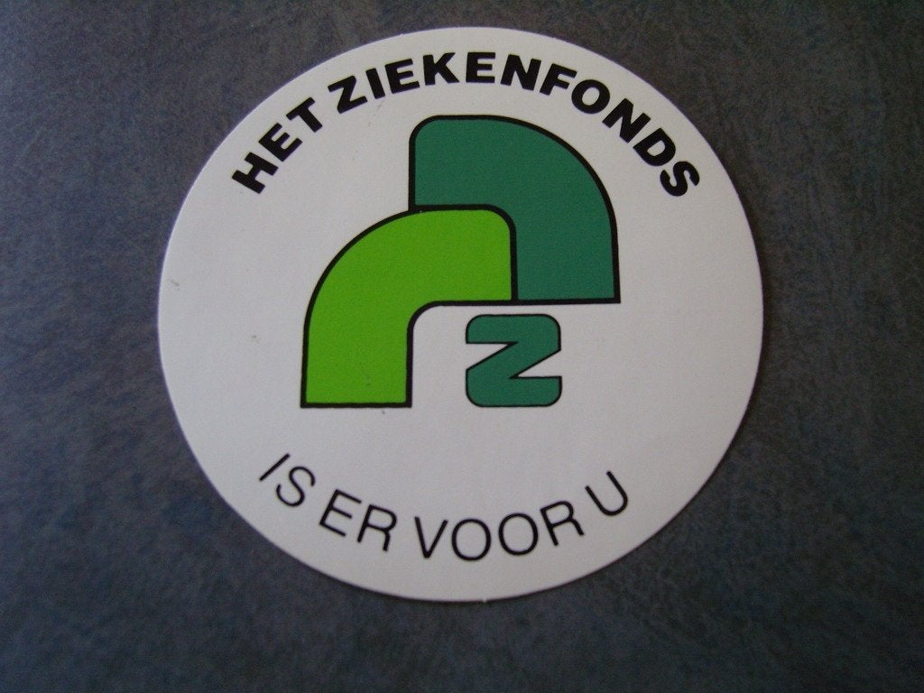 sticker Het Ziekenfonds is er voor u, Verzamelen, Ophalen, Zo goed als nieuw