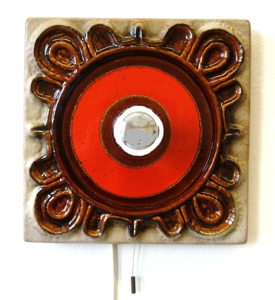 Vintage Kaiser Idell Fat Lava keramiek wandlamp Space Age, Ophalen of Verzenden, Gebruikt