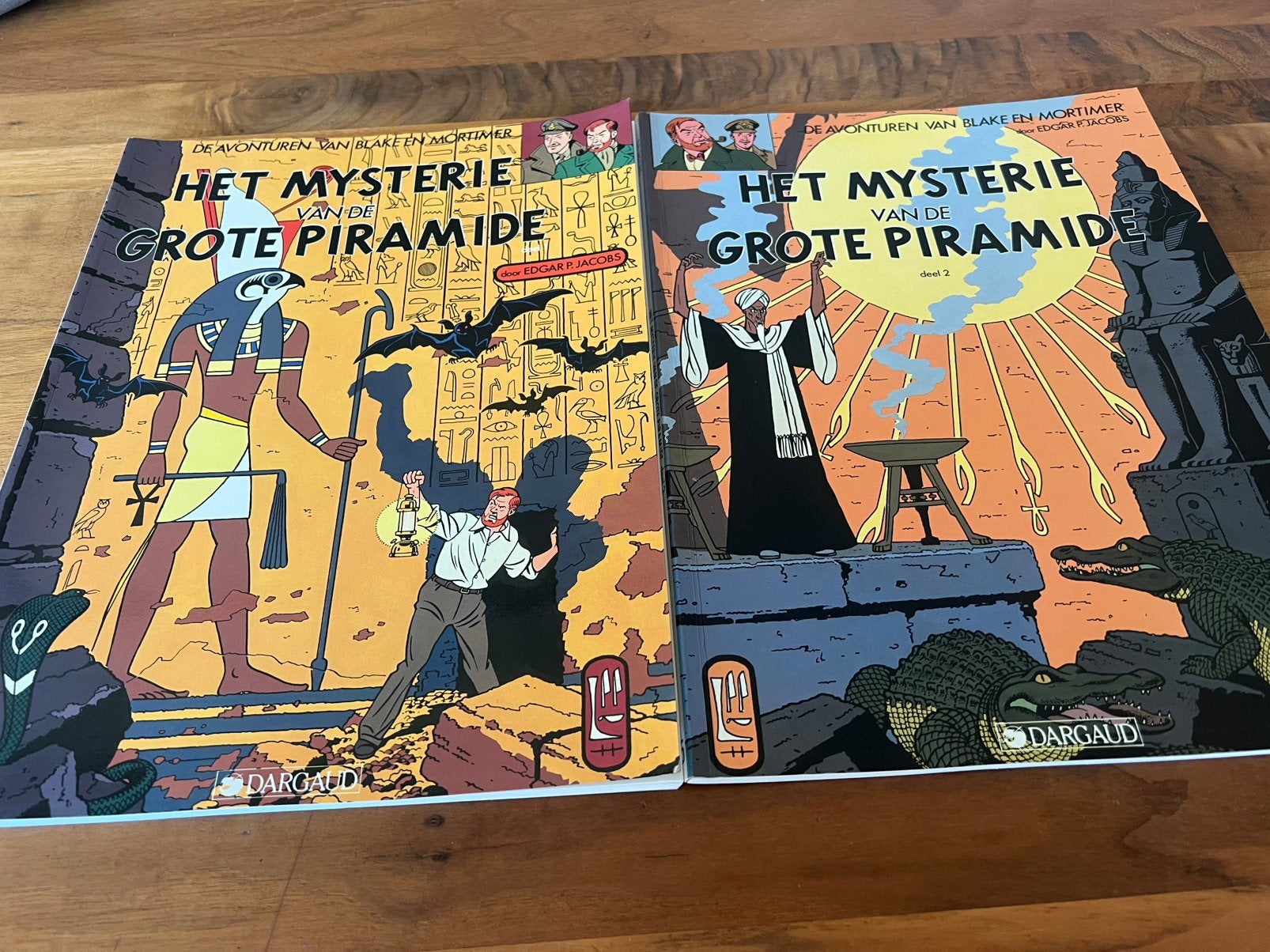 Het mysterie van de grote piramide deel 1 en 2. E. P. Jacobs, Meerdere stripboeken, Ophalen of Verzenden, Zo goed als nieuw
