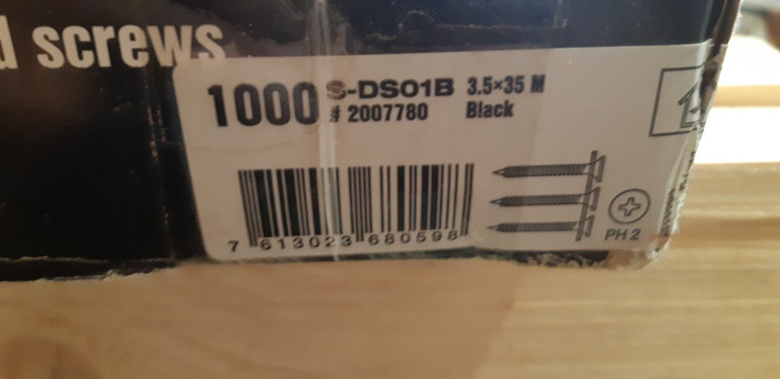 Hilti Schroeven 3.5x35mm Zwart gipsplaatschroeven (1000 st, Doe-het-zelf en Verbouw, Ophalen, Nieuw, Minder dan 50 mm, Schroeven