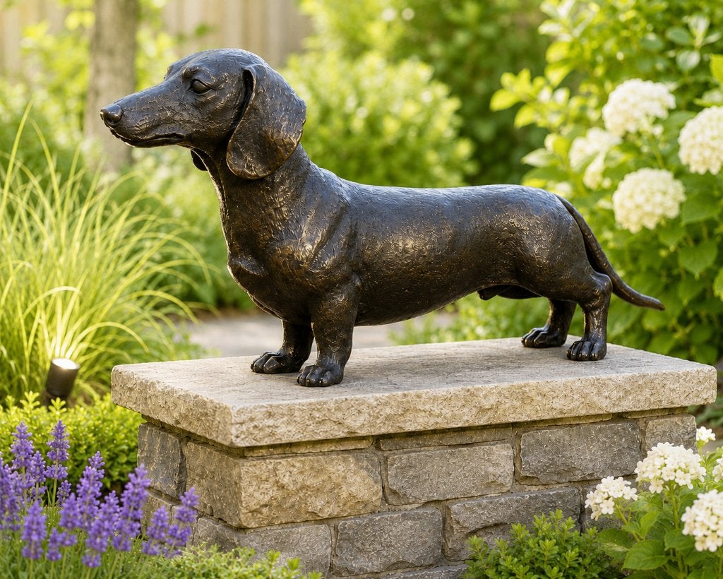 Bronzen beeld / TECKEL / 73 cm lang