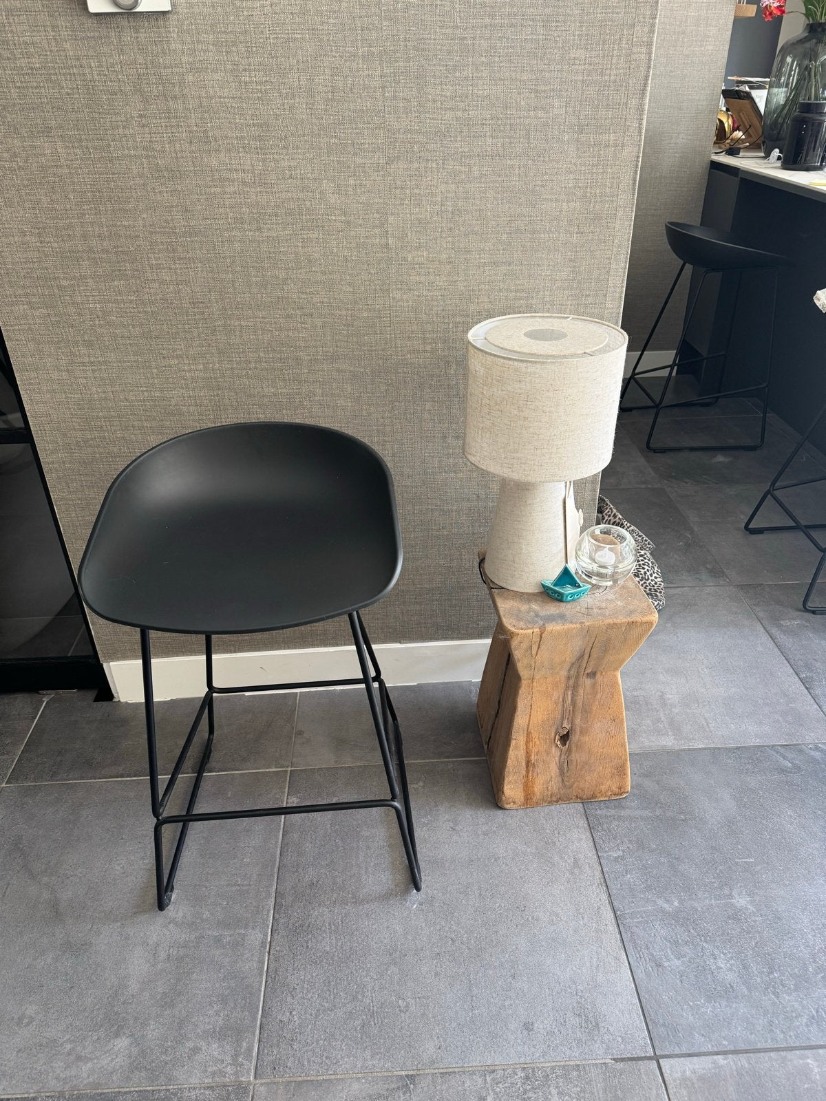 3 stuks HAY Soft Black barkrukken - Zo goed als nieuw, Huis en Inrichting, Kunststof, 60 tot 90 cm, Ophalen of Verzenden, Zo goed als nieuw