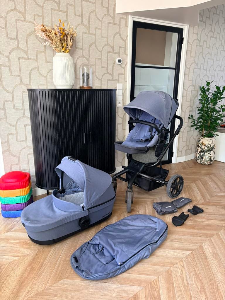 Easywalker Harvey3 - steel blue/black - incl. accessoires, Gebruikt, Verstelbare duwstang, Ophalen, Kinderwagen
