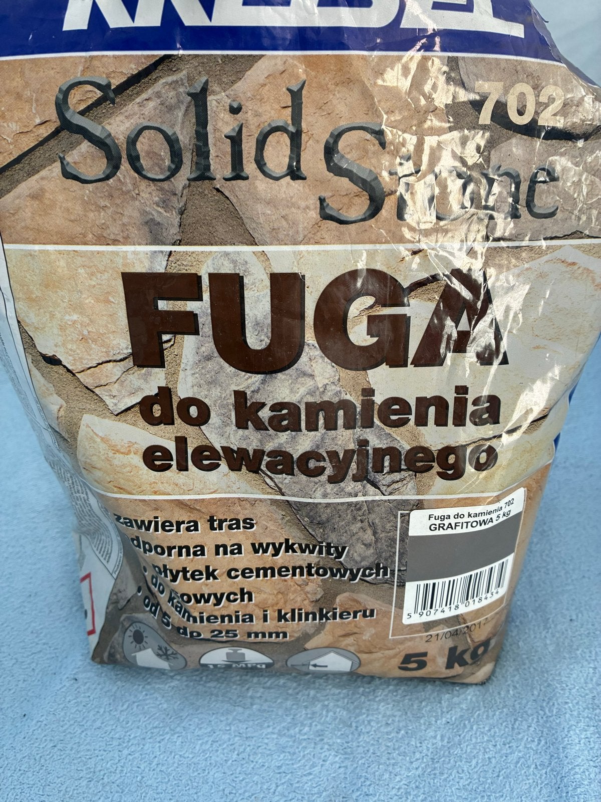 Solid Stone Fuga Grafietvoegmortel 5 kg, Doe-het-zelf en Verbouw, Tegels, Ophalen, Overige typen, Nieuw, Minder dan 20 cm