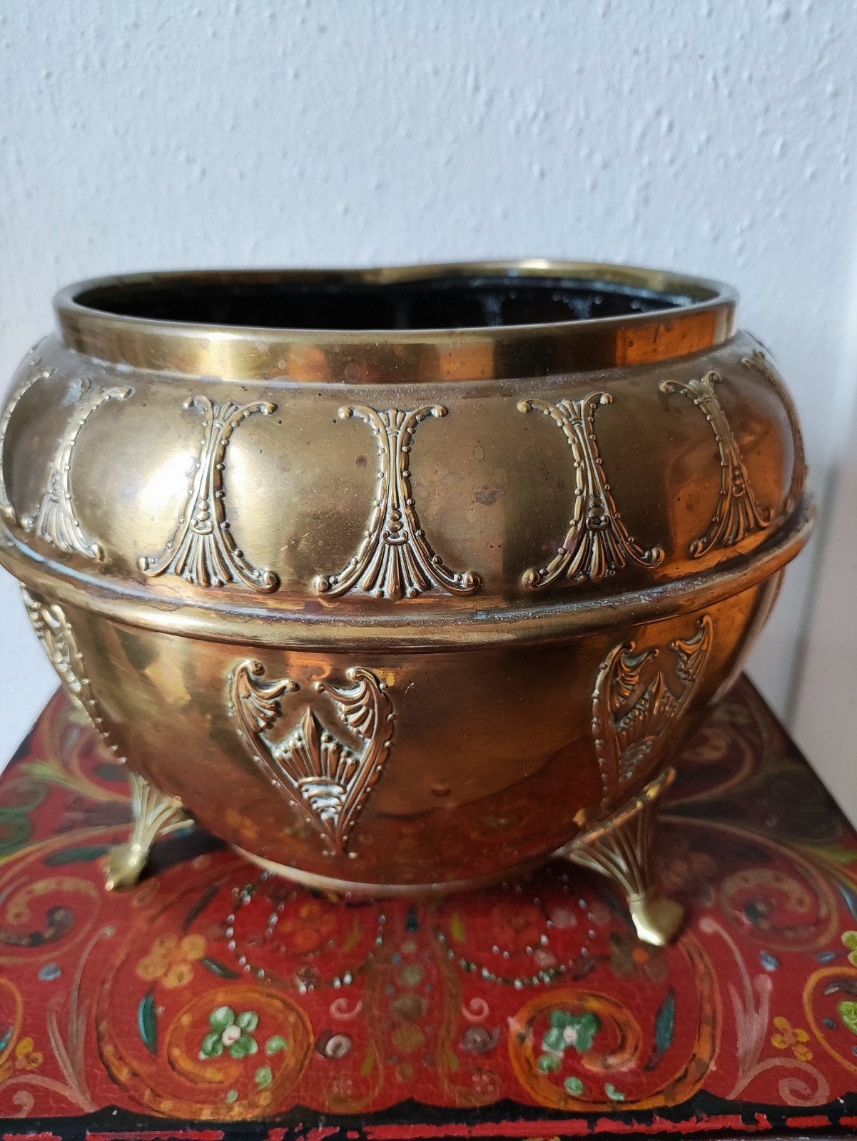 Prachtige grote antieke jardinière in Art-Nouveau stijl, Antiek en Kunst, Antiek | Koper en Brons, Verzenden