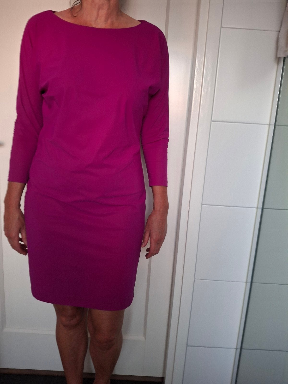 La Drees by Simone fuchsia jurk maat M, Maat 38/40 (M), Ophalen of Verzenden, Zo goed als nieuw, Roze